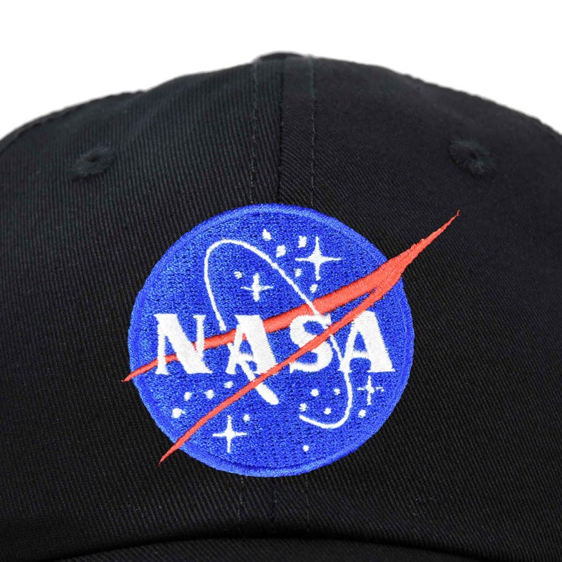 DALIX NASA Embroidered Mens Womens Cotton Dad Hat Baseball Cap Adjustable in Black - Image 2